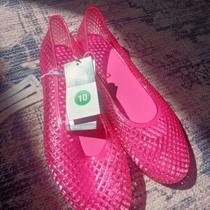wild fable Hot Pink Jelly Slip-On Flats